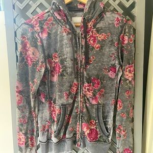 Aeropostale Floral Zip Up